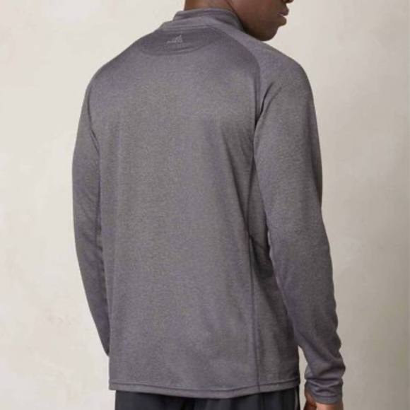 Prana Breathe Men's Orion 1/4 Zip Pullover Heather Gray  Long Sleeve Top Size XL - Picture 2 of 7